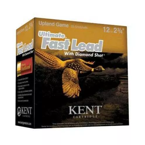 12 Gauge 25 Rounds Ammunition Kent Cartridges 3" 1 3/4 oz Lead #4
