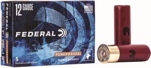 12 Gauge 5 Rounds Ammunition Federal Cartridge 2 3/4" 8 Pellets Lead #000 Buck