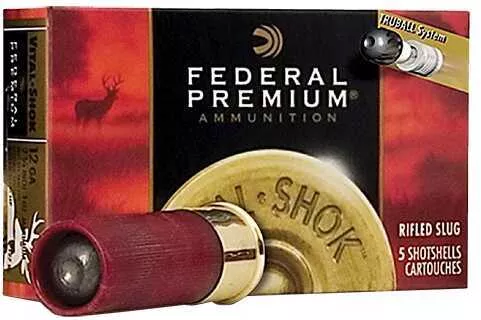 12 Gauge 5 Rounds Ammunition Federal Cartridge 3" 1 oz Slug #Slug