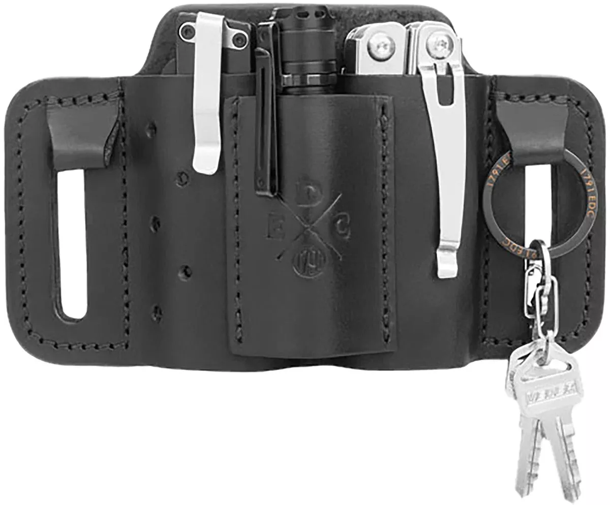 1791 Gunleather MNESMFBLKAMini Easy Slide OWB Medium Black Leather Belt Slide Mount