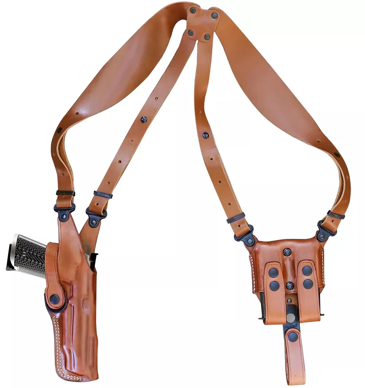 1791 Gunleather NSS1CBRHROptic Ready Shoulder Horizontal Brown Fits 1911 Right Hand