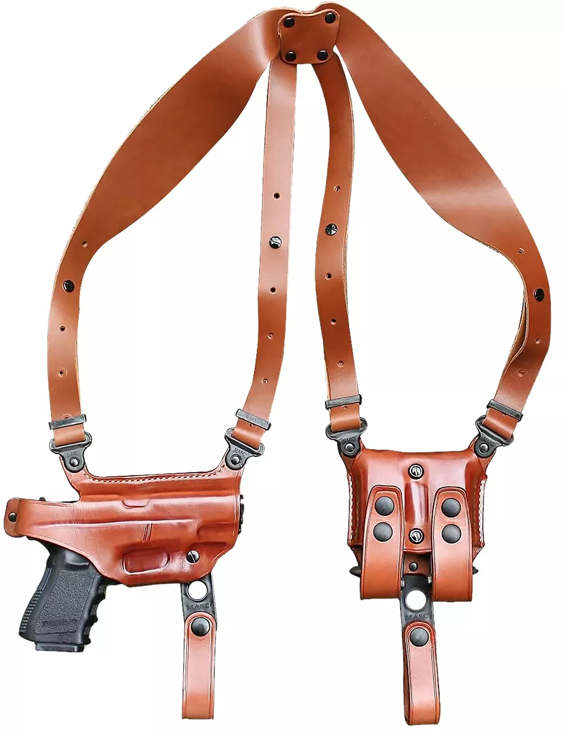 1791 Gunleather NSS2.1CBRHROptic Ready Shoulder Horizontal Brown Fits Glock 17 Right Hand