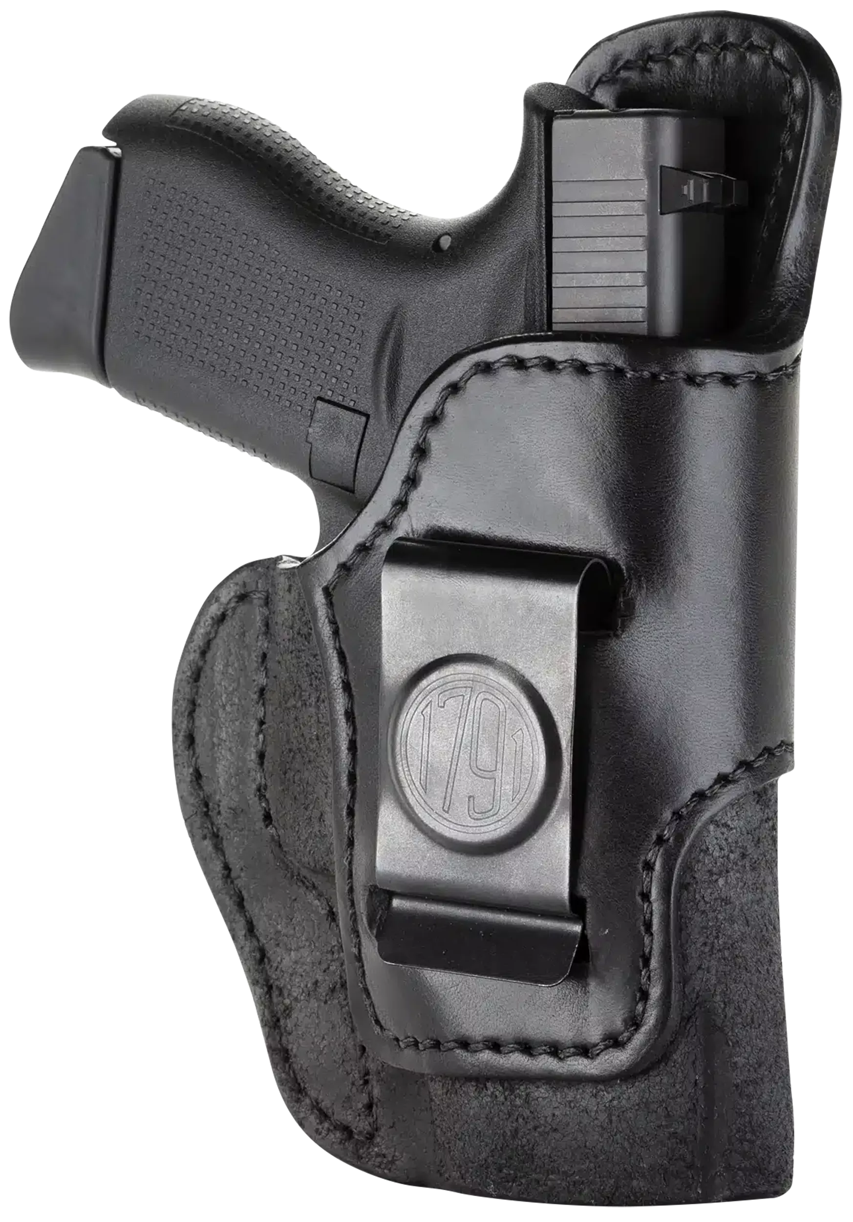 1791 Gunleather RCH3BLKR RCHIWB Size 03 Black Leather Belt Clip Compatible w/Ruger LC9/1911/Glock 43/43X Right Hand