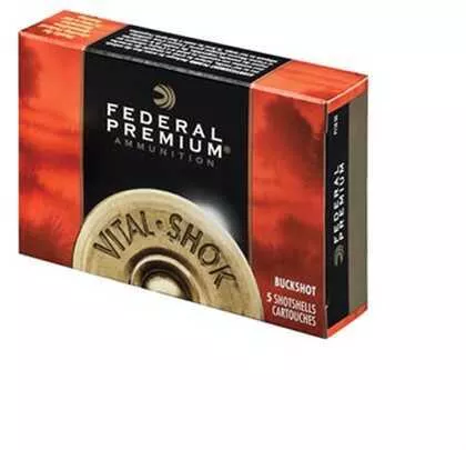 20 Gauge 5 Rounds Ammunition Federal Cartridge 3/4" Pellets Lead #3 Buck