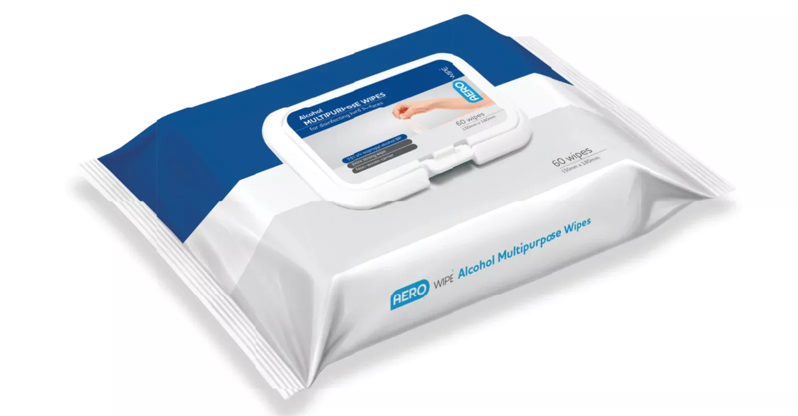 24 Pack Resealable Multipurpose 75% Alcohol Wipes