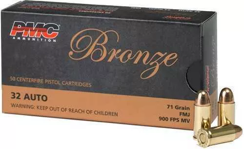 32 ACP 50 Rounds Ammunition PMC 71 Grain Full Metal Jacket