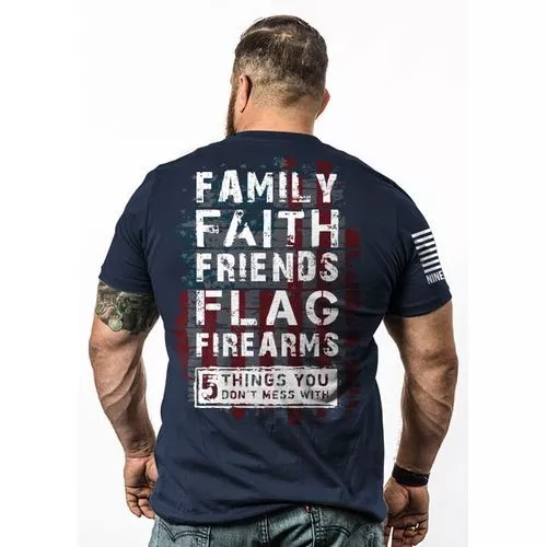 9 Line Men's T-Shirt - 5 Things - Navy