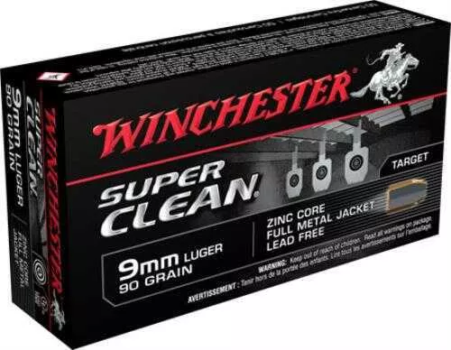 9mm Luger 50 Rounds Ammunition Winchester 95 Grain Full Metal Jacket