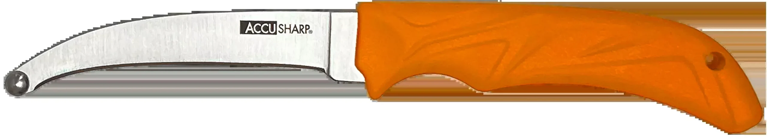 AccuSharp AccuZip Skinning Knife, 4 in 420 Stainless Fixed Blade, Blaze Orange Rubber Handle 734C