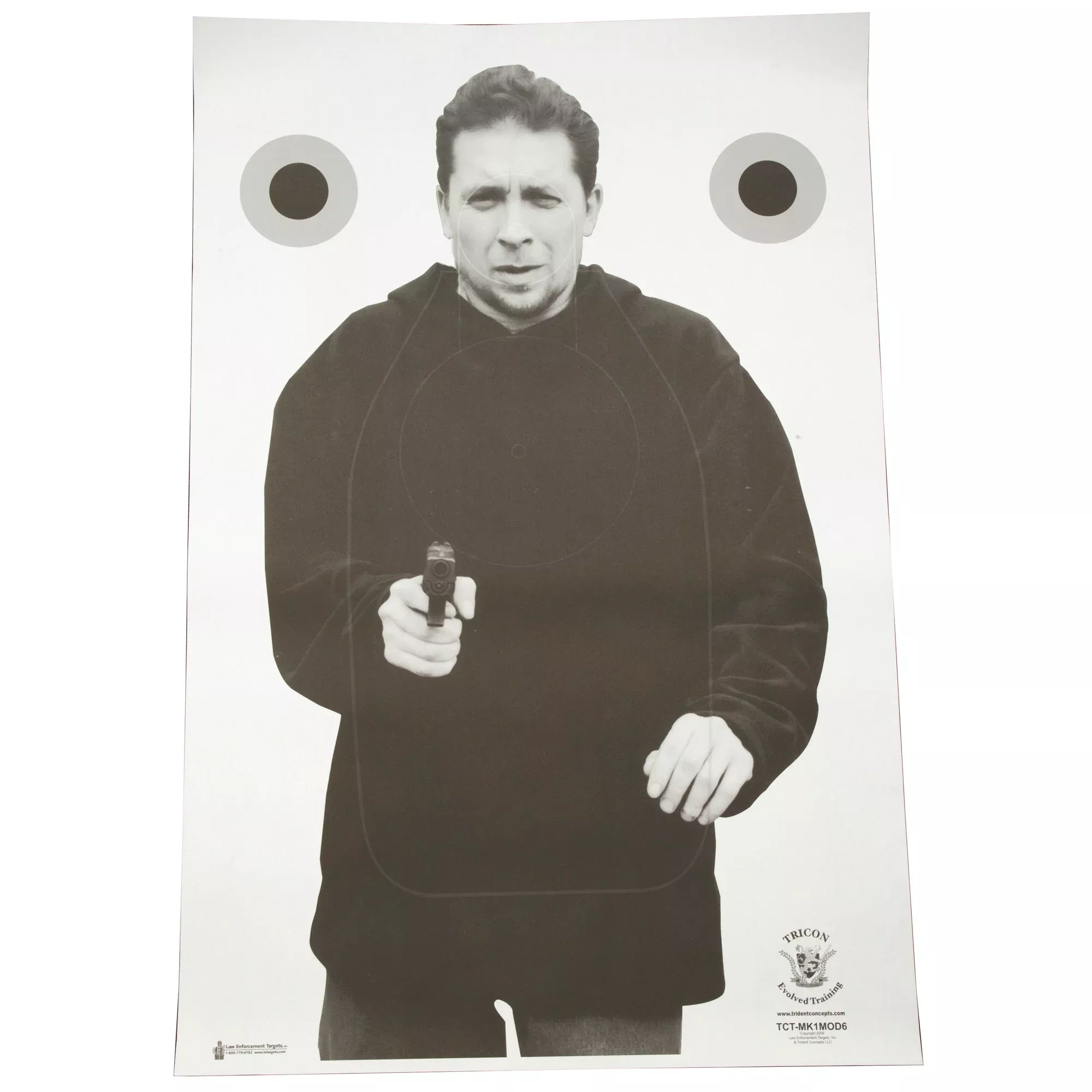 Action Target Trident Concepts Tactical Training Target Version 6, 23 x 35 in, Black/White, 100-Pack TCT-MK1MOD6-100