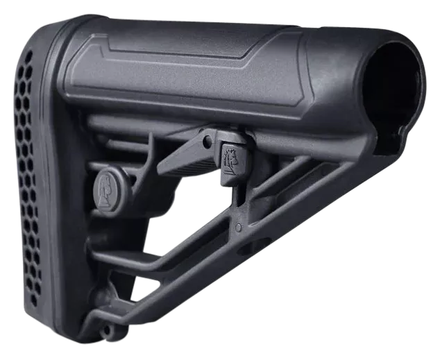 ADAPTIVE TACTICAL AT02012 EX PerformanceAdj. Black Synthetic M4 Style, Vented Rubber Butt Pad, Swivel Stud, Fits AR-Platform (Mil-Spec Buffer Tubes)