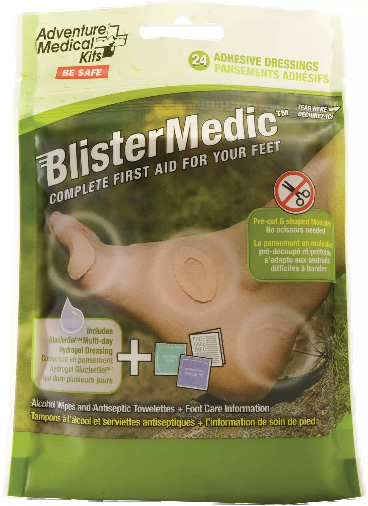 Adventure Medical Kits Blister Medic Kit with Glacier Gel, 24 Precut Moleskin Shapes, 01550667