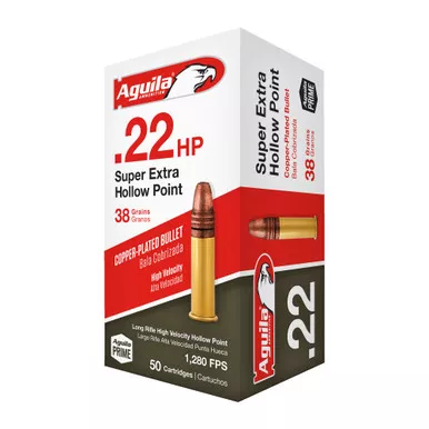 Aguila Ammunition Rimfire 22 LR 38Gr Hollow Point Hi-Velocity - 50 Rounds Per Box