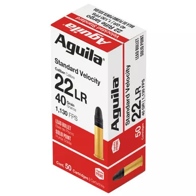 Aguila Ammunition Rimfire 22LR 40 Grain Solid Point Standard Velocity - 50 Round Box