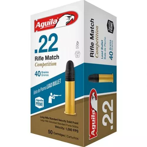 AGUILA MATCH RIFLE COMPETITION .22 LR 40GR LEAD 50RD BOX