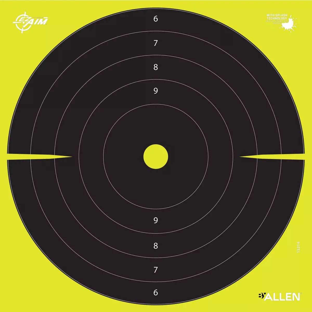Allen 15214-30 EZ Aim SplashBullseye Hanging Paper Black/Chartreuse 30Pack