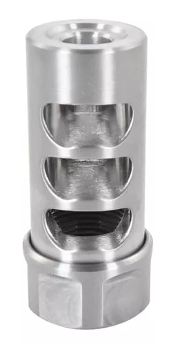 American Precision Arms G2M1230S Gen 2 Micro Bastard Self Timing Brake Stainless Steel with 1/2"-28 tpi Threads, 1.86" OAL & .750" Diameter for 30 Cal AR-Platform & Hunting Rifles