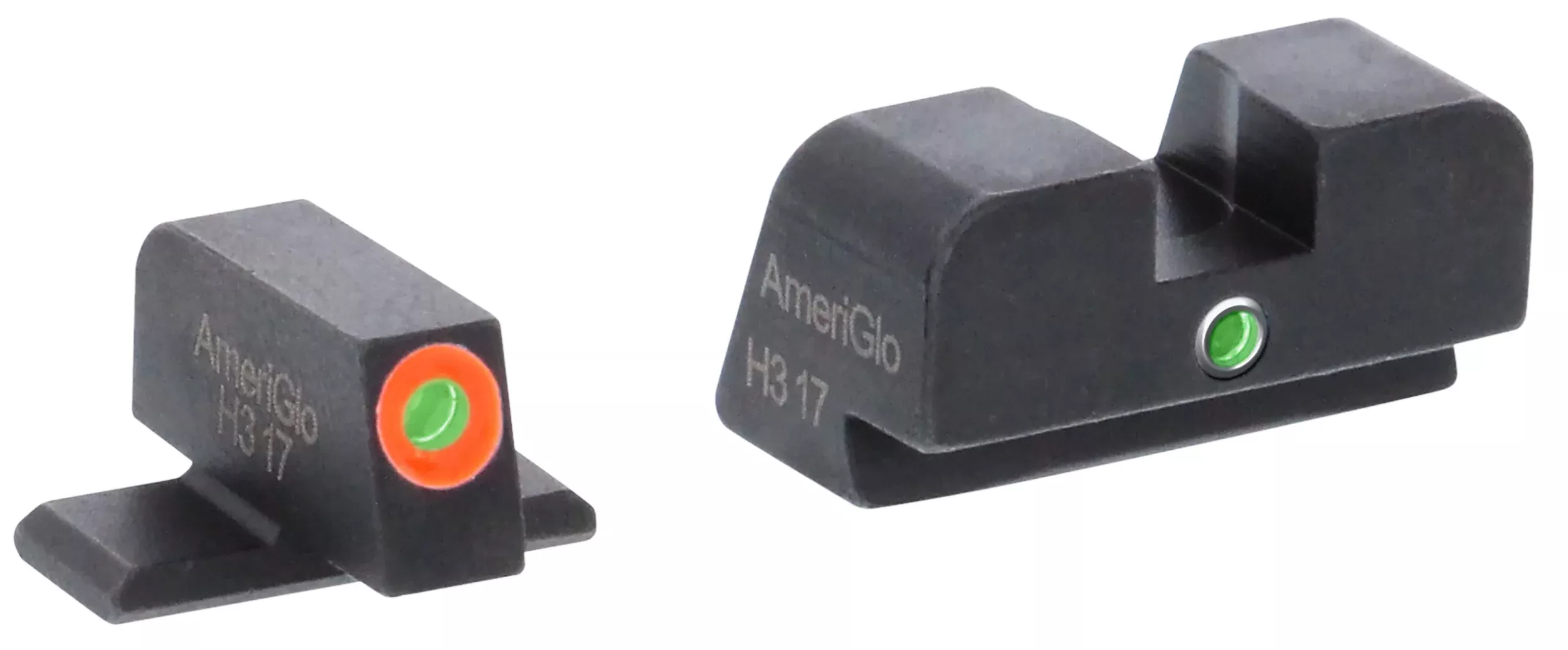 AmeriGlo I-Dot Night Sight Set for SIG Sauer Pistols, Green Tritium/Orange Front, Steel – SG201