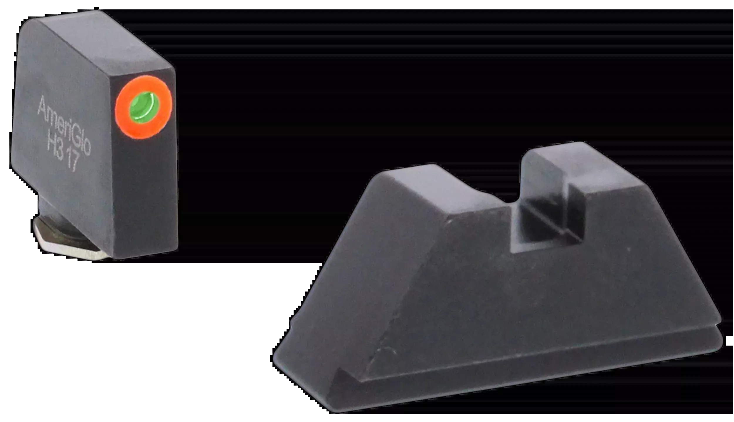 AmeriGlo Optic Compatible XL Tall Suppressor Sight Set for Glock, Tritium/Orange Front, Black Rear GL511