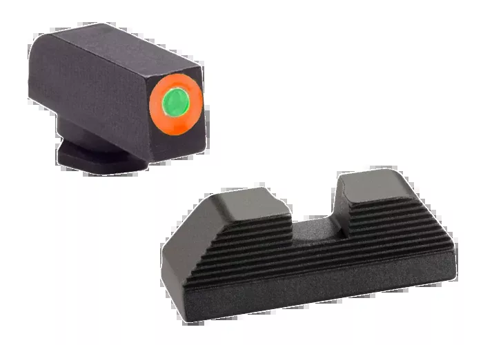 AmeriGlo Protector Night Sight Set for Glock 42/43/43X/48, Tritium Front & Black Serrated Rear, GL436