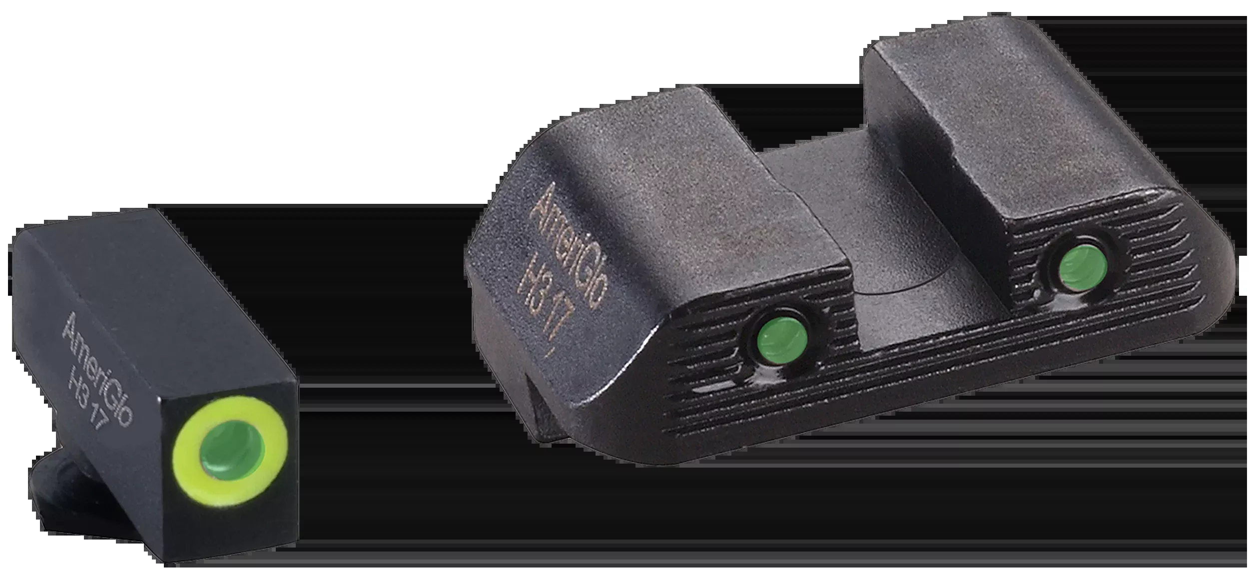 AmeriGlo Trooper Night Sight Set for Glock – Green Tritium, LumiGreen Front/Black Rear, GL822