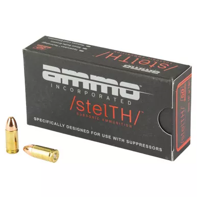 Ammo Inc Stealth Subsonic 9MM 147 Grain Total Metal Coating Bullet - 50 Round Box