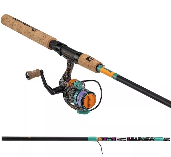 Anything Possible Krazy 3 Spinning Rod & Reel Combo, 5 ft 8 in Medium-Light, Fiberglass, Cork Grip – KRZY3S58ML