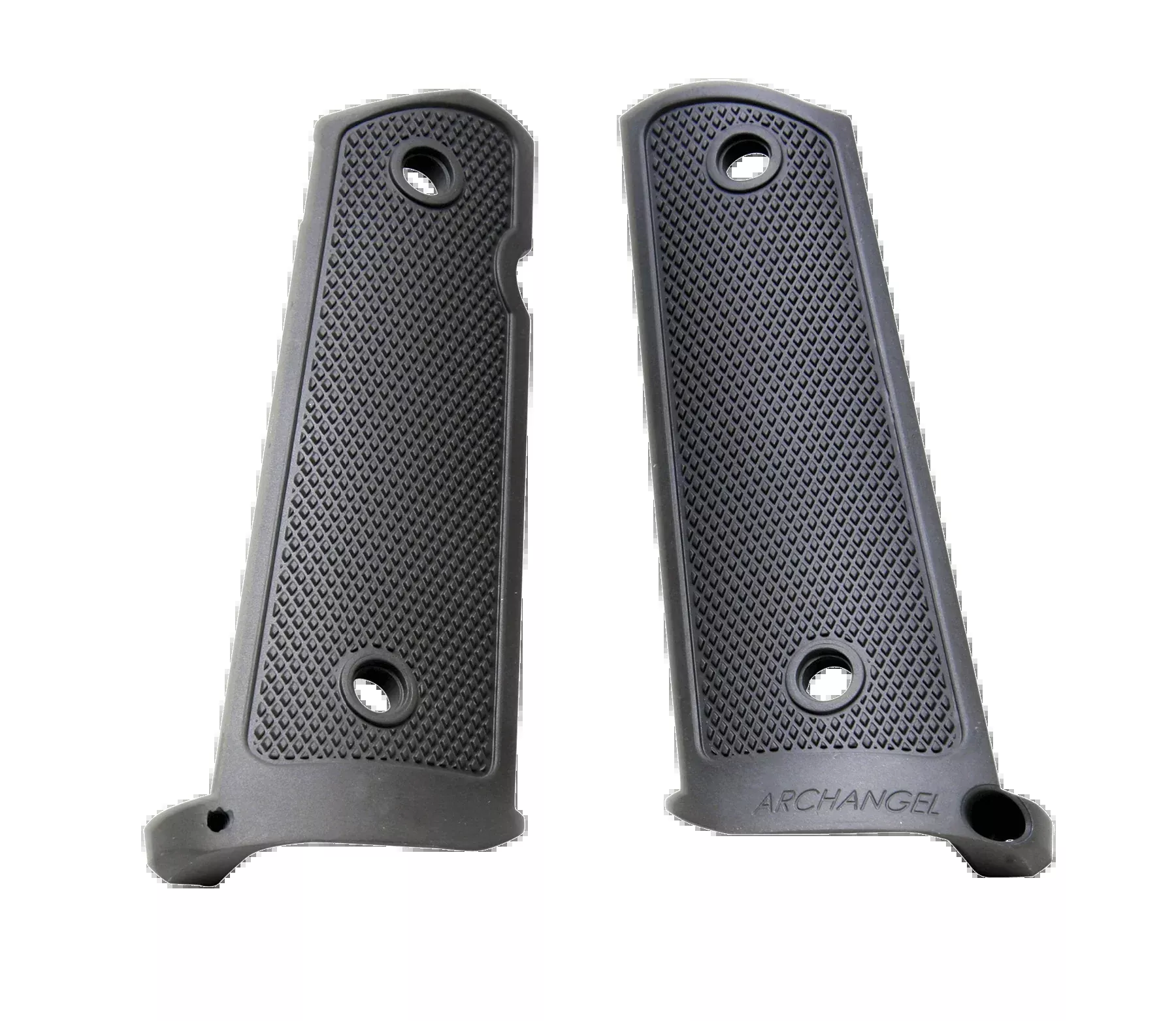 Archangel 1911 Government Grip Panels, Aluminum, Black Anodized Diamond Checkering, AA108