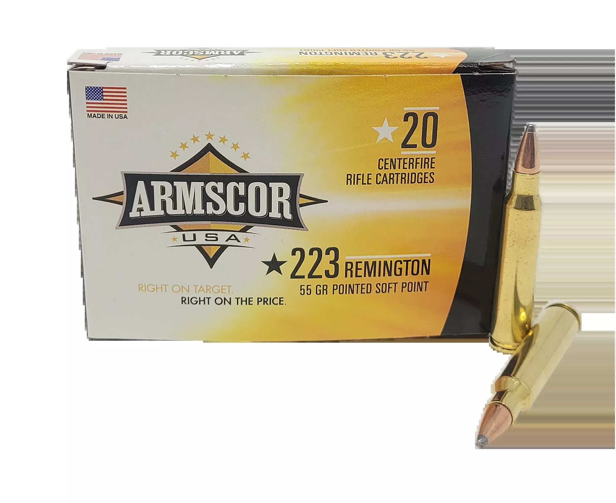 Armscor USA .223 Rem 55gr Pointed Soft Point 20 Bx/50 Cs - Box or Case