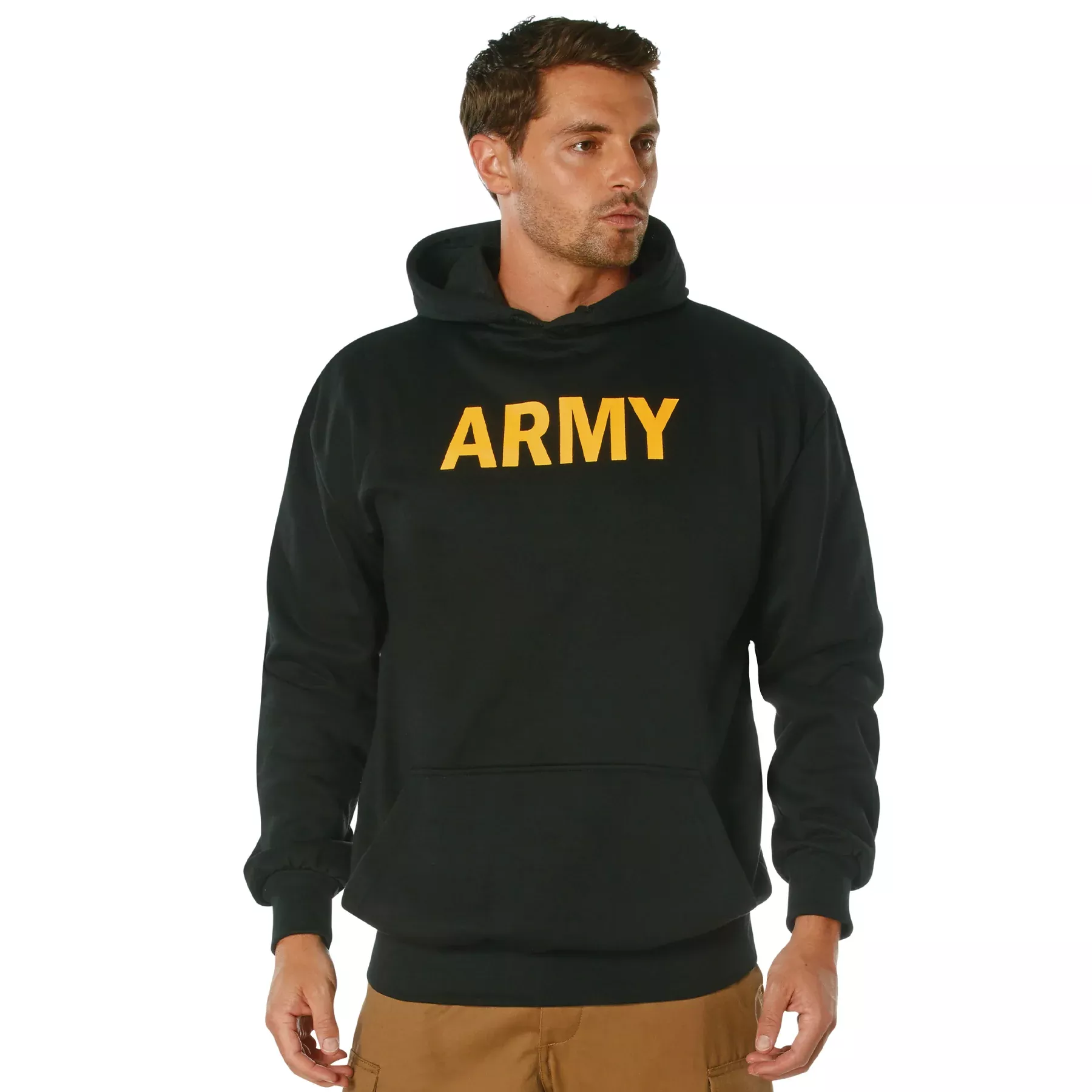 Army Printed Pullover Hoodie - Black