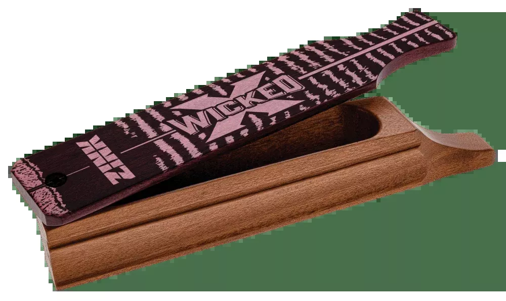 AVIAN X (GSM) Wicked X Turkey Box Call – Mahogany Box, Purple Heart Paddle, Double-Sided | ZNKWXBC