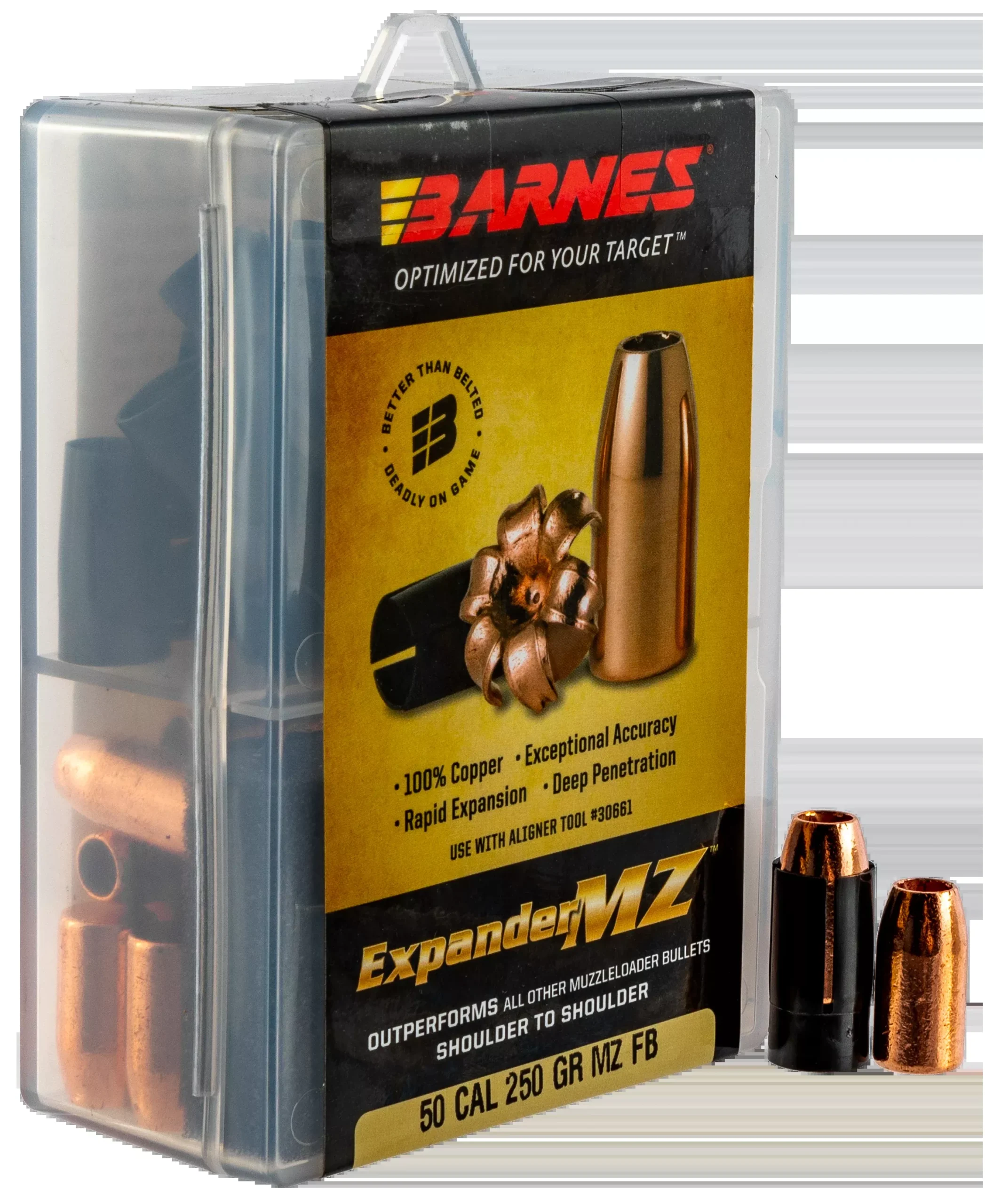 Barnes Bullets Expander MZ .50 Cal 250gr Hollow Point Muzzleloader Bullets w/ Sabots 30577