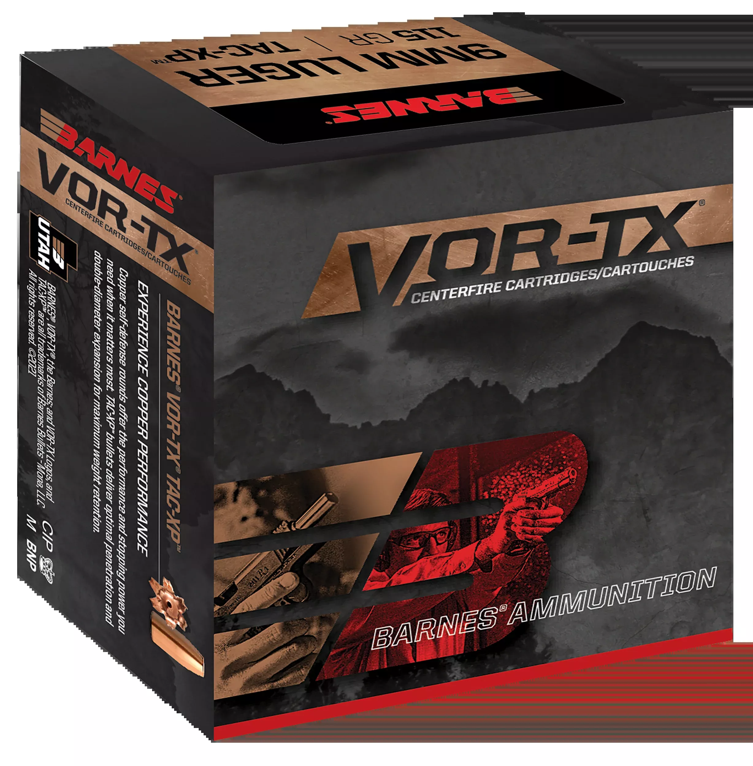 Barnes Bullets VOR-TX Handgun 9mm Luger 115 gr TAC-XP - Box or Case