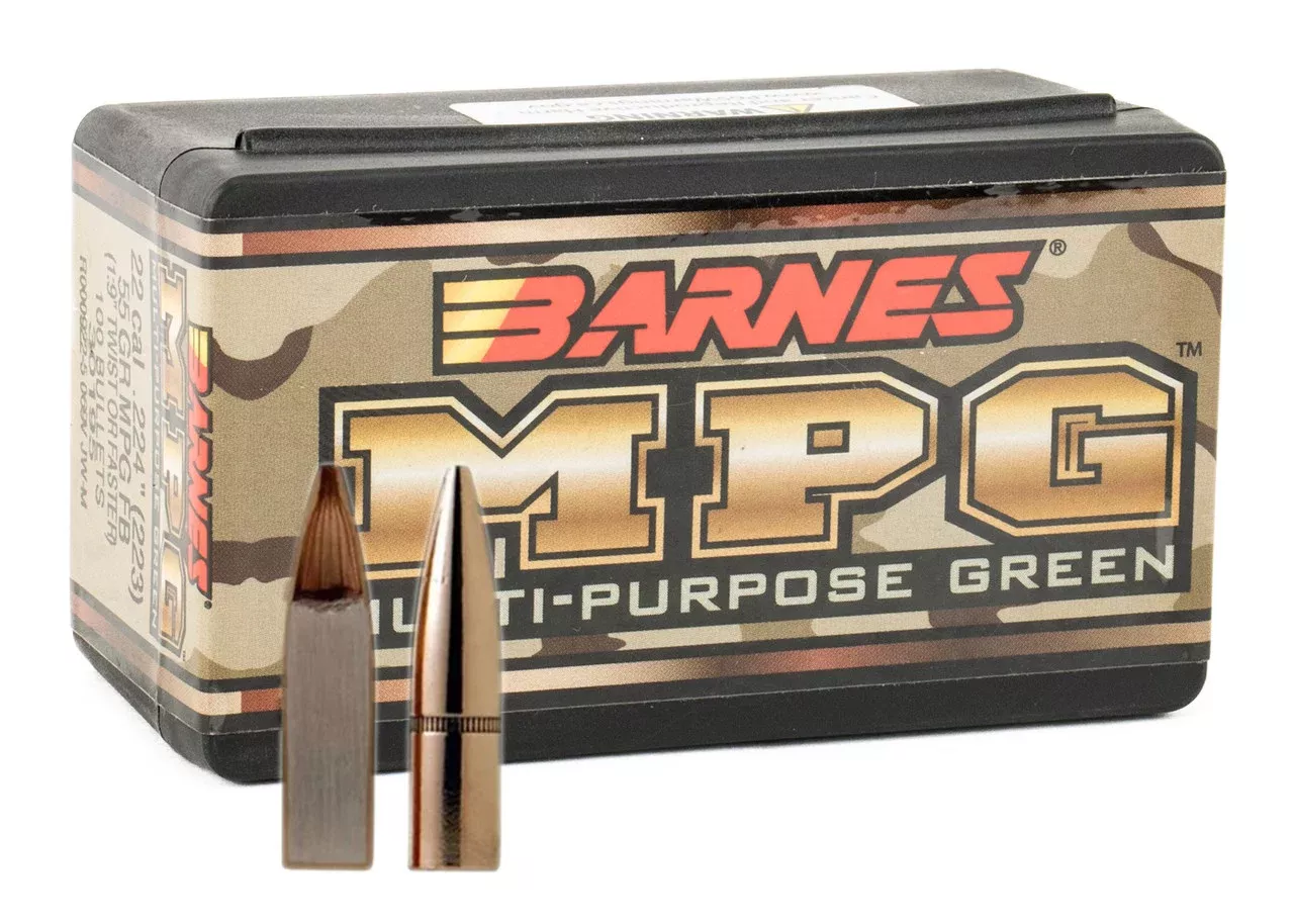Barnes Multi-Purpose Green Bullets 22 Caliber 55 Grain Hollow Point Lead-Free