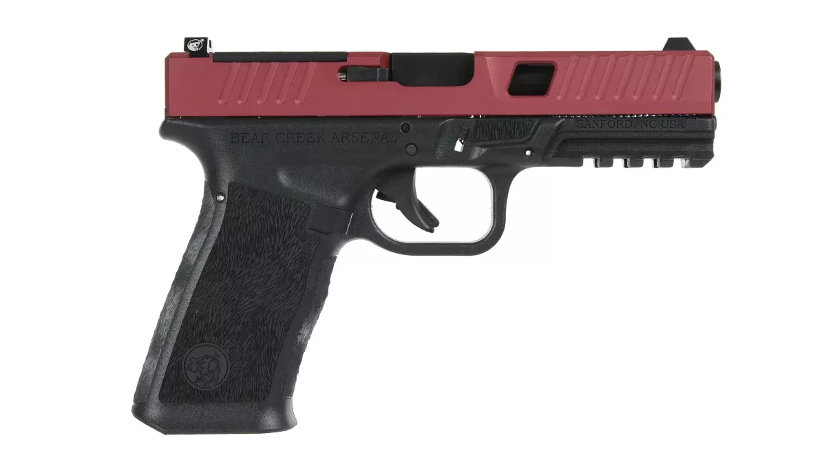 BC-101 | BCA Grizzly | Window Cut 9mm Frosted Cranberry Handgun | 9mm Black Nitride Barrel | 1:16 Twist | 15+1 Capacity