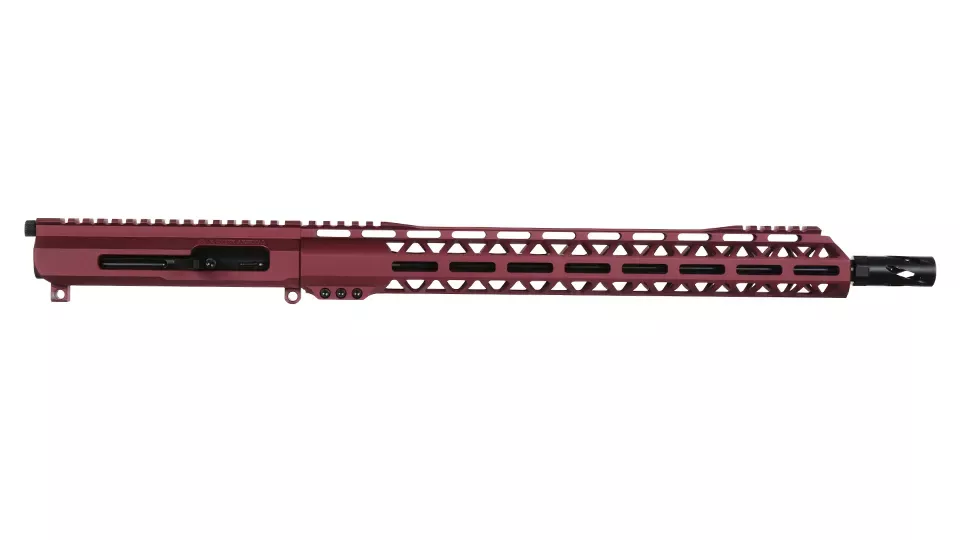 BC-15 | .22 Magnum Frosted Cranberry Cerakote Right Side Charging Upper Assembly | 16" Black Nitride Heavy Barrel | 1:16 Twist | Mid-Length Gas System | MLOK Split Rail