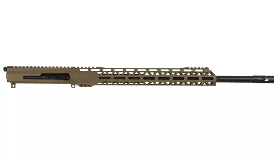 BC-15 | .350 Legend Flat Dark Earth Cerakote Right Side Charging Complete Upper Assembly | 20" Parkerized Heavy Barrel | 1:16 Twist | Carbine Length Gas System | MLOK Split Rail