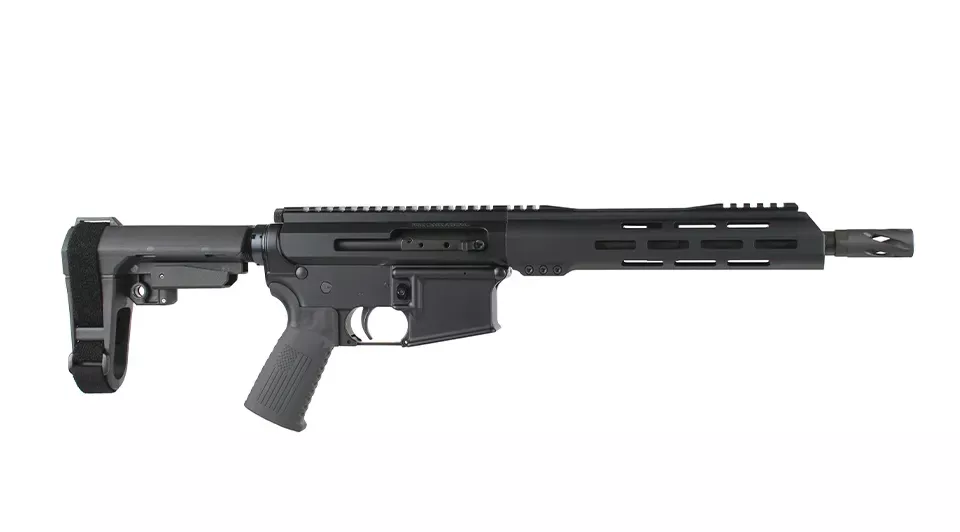 BC-15 | 7.62x39 Right Side Charging Pistol with Brace | 10.5" Parkerized Heavy Barrel | 1:10 Twist | Pistol Length Gas System | Talon 10” MLOK Split Rail | No Magazine