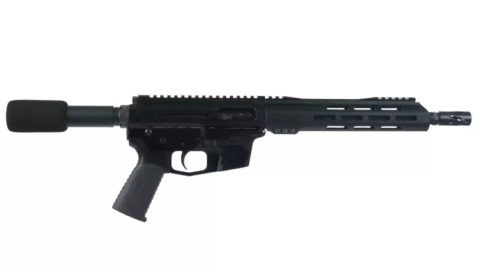 BC-45| .45 ACP Right Side Charging Complete Pistol | 10.5" Parkerized M4 Barrel | Blowback Gas System | 1:16 Twist | Billet Lower | MLOK Split Rail