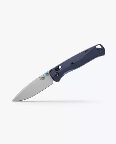 Benchmade 535SL-13 Seasonal Bugout AXIS Folding Knife - 3.24" S90V Crushed Silver Cerakote Drop Point Blade, Crater Blue Aluminum Handles