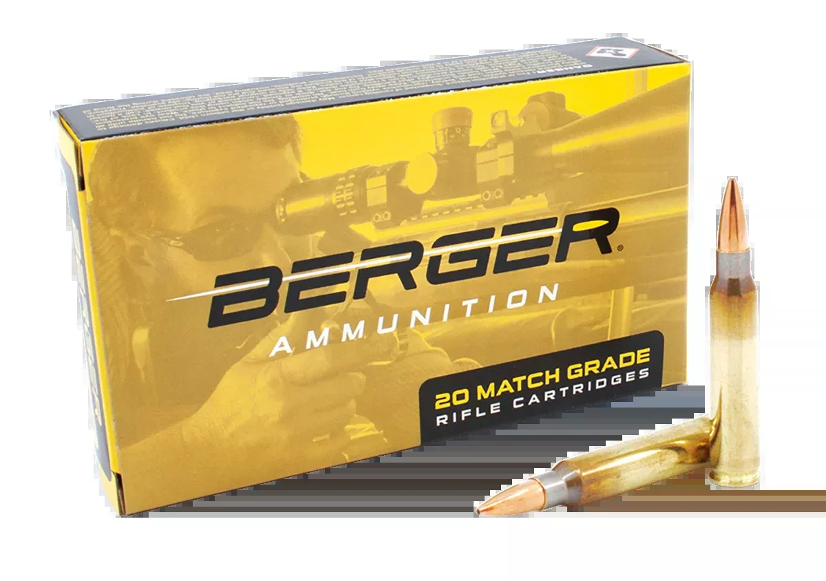 Berger Tactical Rifle Ammunition .223 Remington 77gr Open Tip Match, 20-Round Box (10/Case) 23030