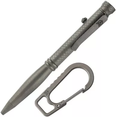 BESTECHMAN SCRIBE BM16A Titanium Pen with Carabiner - Grey