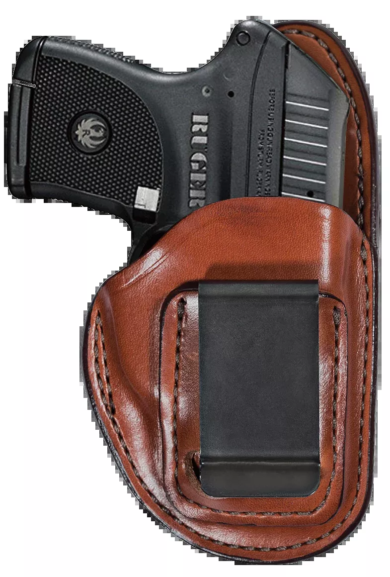 Bianchi 100 Professional Inside-the-Waistband Leather Holster, Right Hand, Size 10A, Steel Belt Clip, 19232
