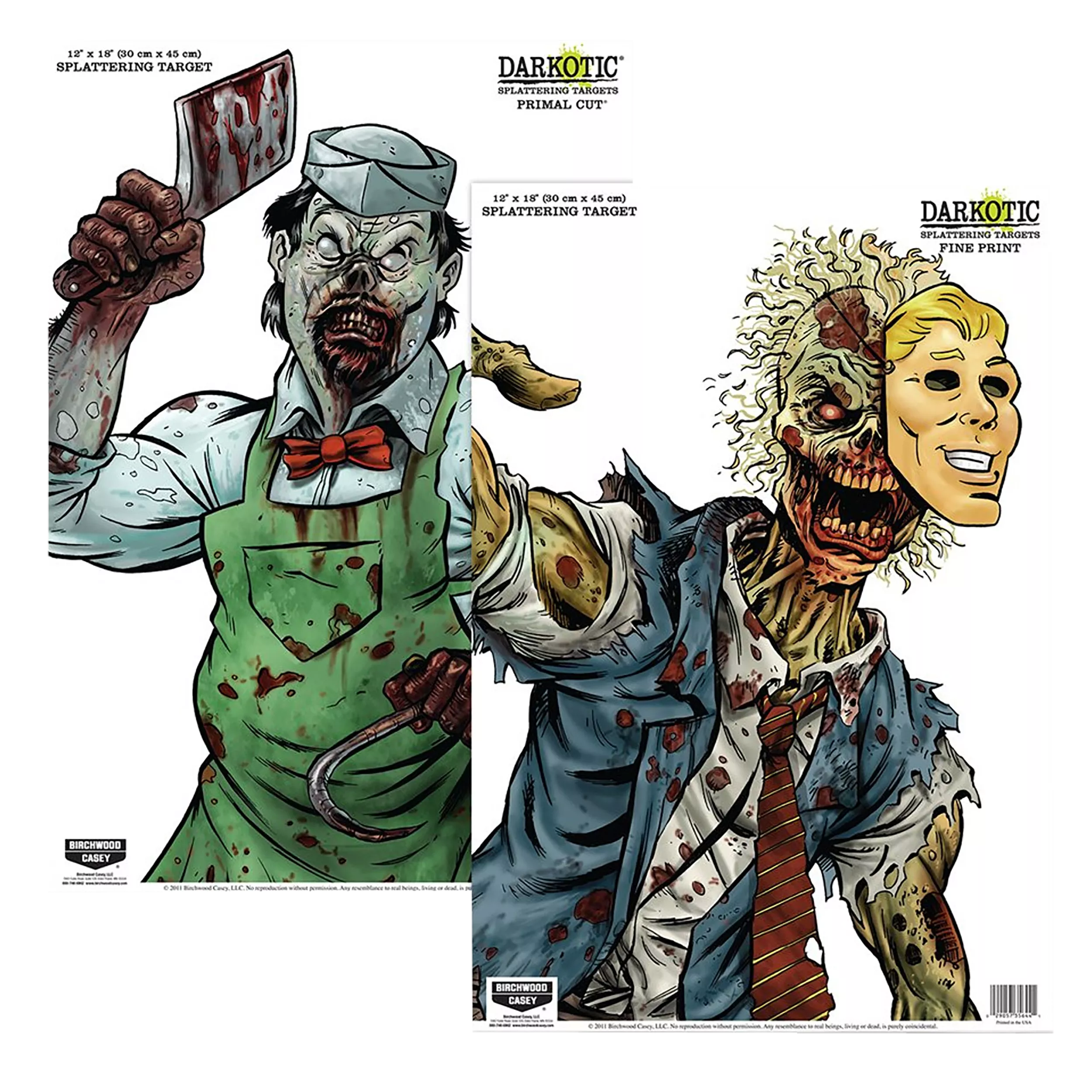 Birchwood Casey 35638 Darkotic Primal Cut Zombie Butcher/Lawyer Hanging Paper All Firearms 12" x 18" Impact Enhancement Splatter 8 Targets