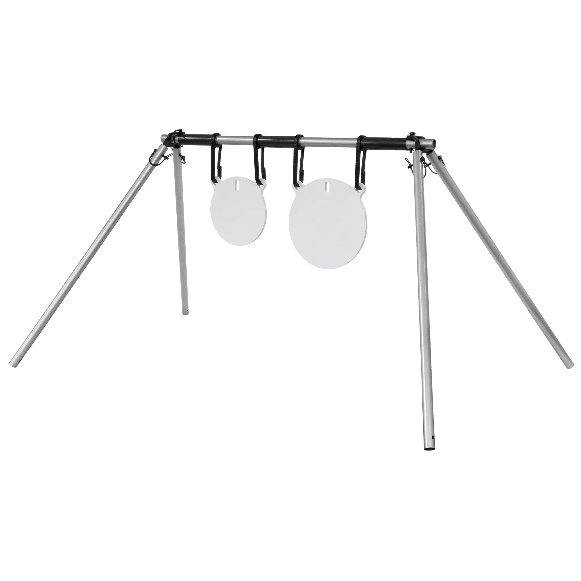 Birchwood Casey AR500 Steel Gong Hanger Kit, 8" & 10" Targets, 3/8" Thick, White Powder Coat BC-41581