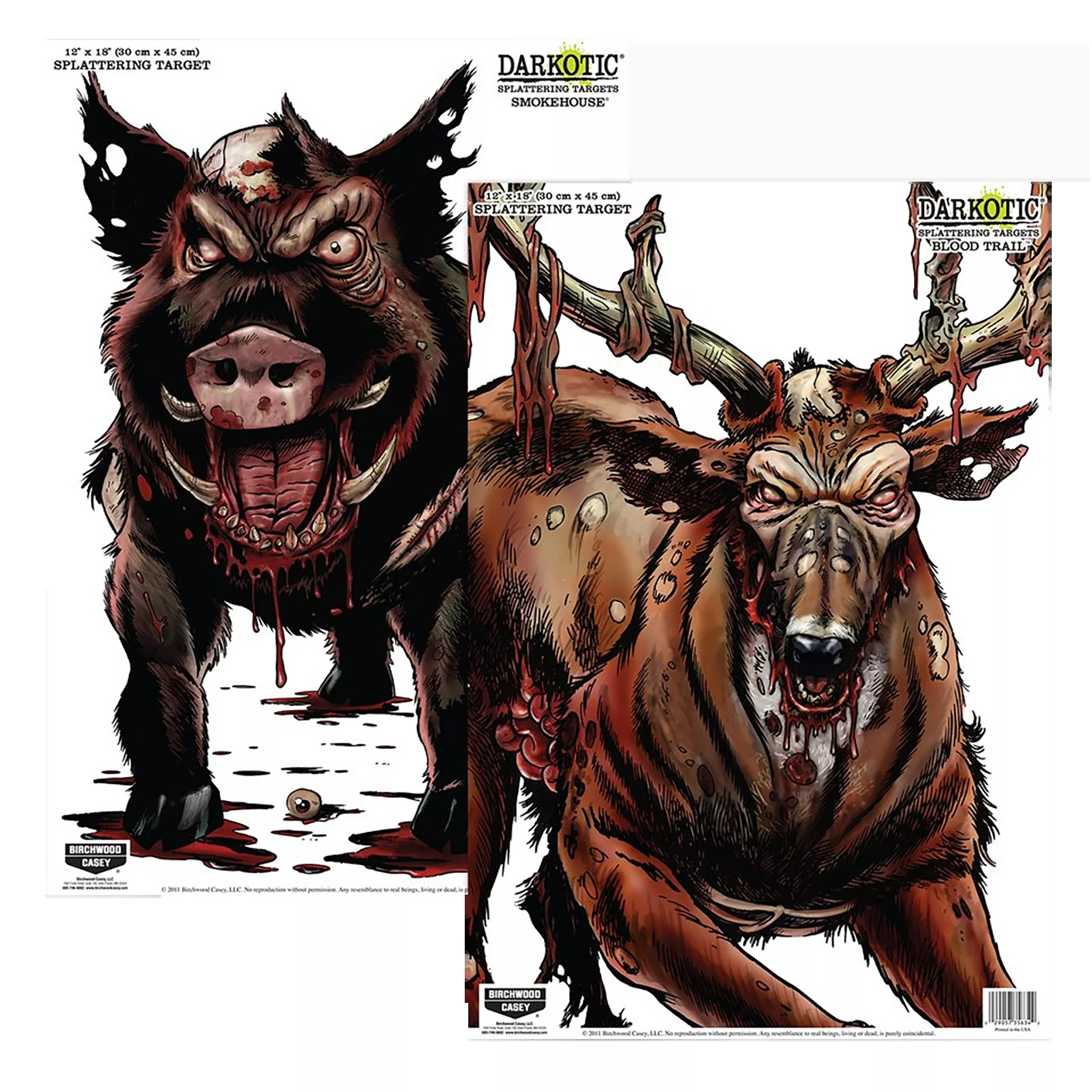 Birchwood Casey Darkotic 12x18 Splattering Targets Combo Pack, Smokehouse & Blood Trail, 8-Pack 35627