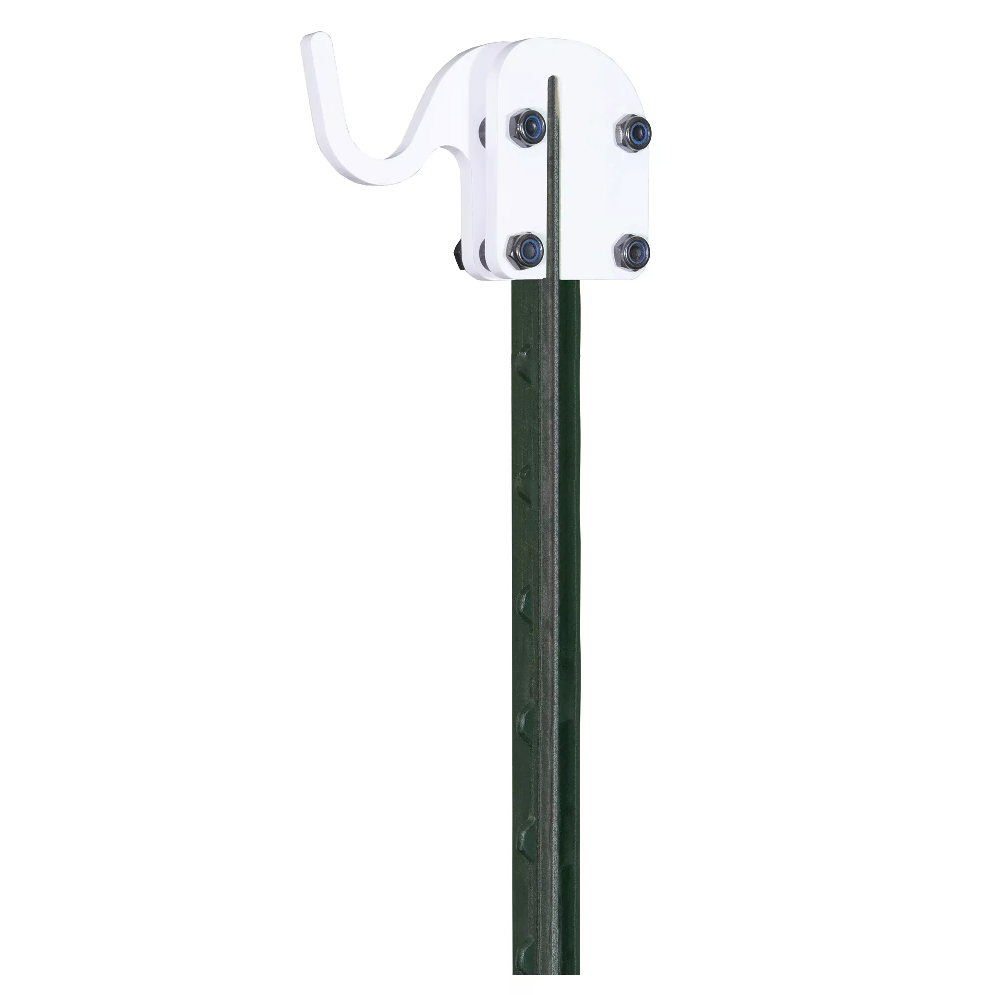 Birchwood Casey T-Post Target Hook, 3/8 in AR500 Steel, White Powder Coat, Fits 1/2 in Mounting Holes BC-TPTH