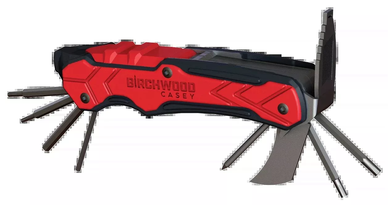 Birchwood Casey Universal Gun Multi-Tool, Black/Red, 16-in-1 with Choke Wrench and Torx Set UGMT