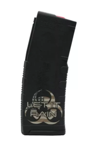 Black Rain Ordnance 30-Round AR-15 Magazine, Laser-Etched “Let It Rain” Design BROMG30LTITRN