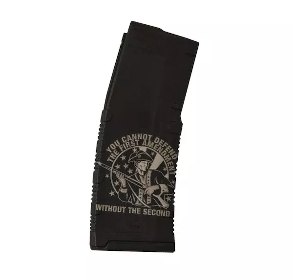 Black Rain Ordnance 30-Round Magazine, Laser-Engraved 1st Amendment Design BROMG301AMEND